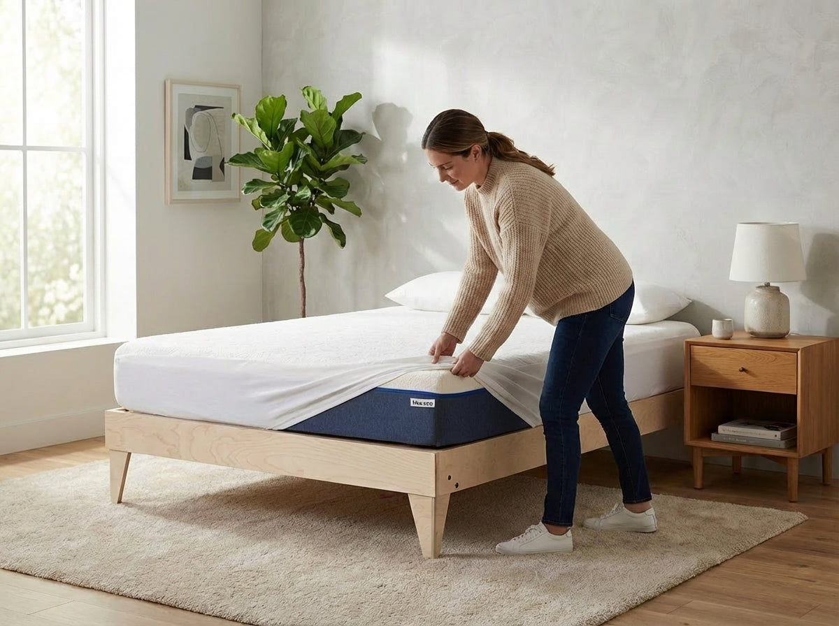 Protège Matelas Imperméable Bleu.eco - Coton 100% naturel